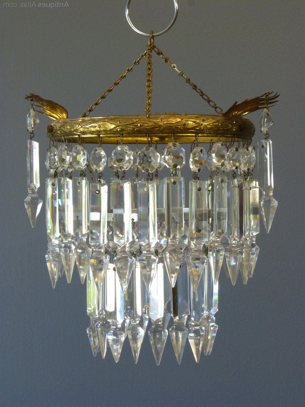 Small Glass Chandeliers Within Most Current Antiques Atlas – 1930's Small Albert Drop Chandelier (View 1 of 20)