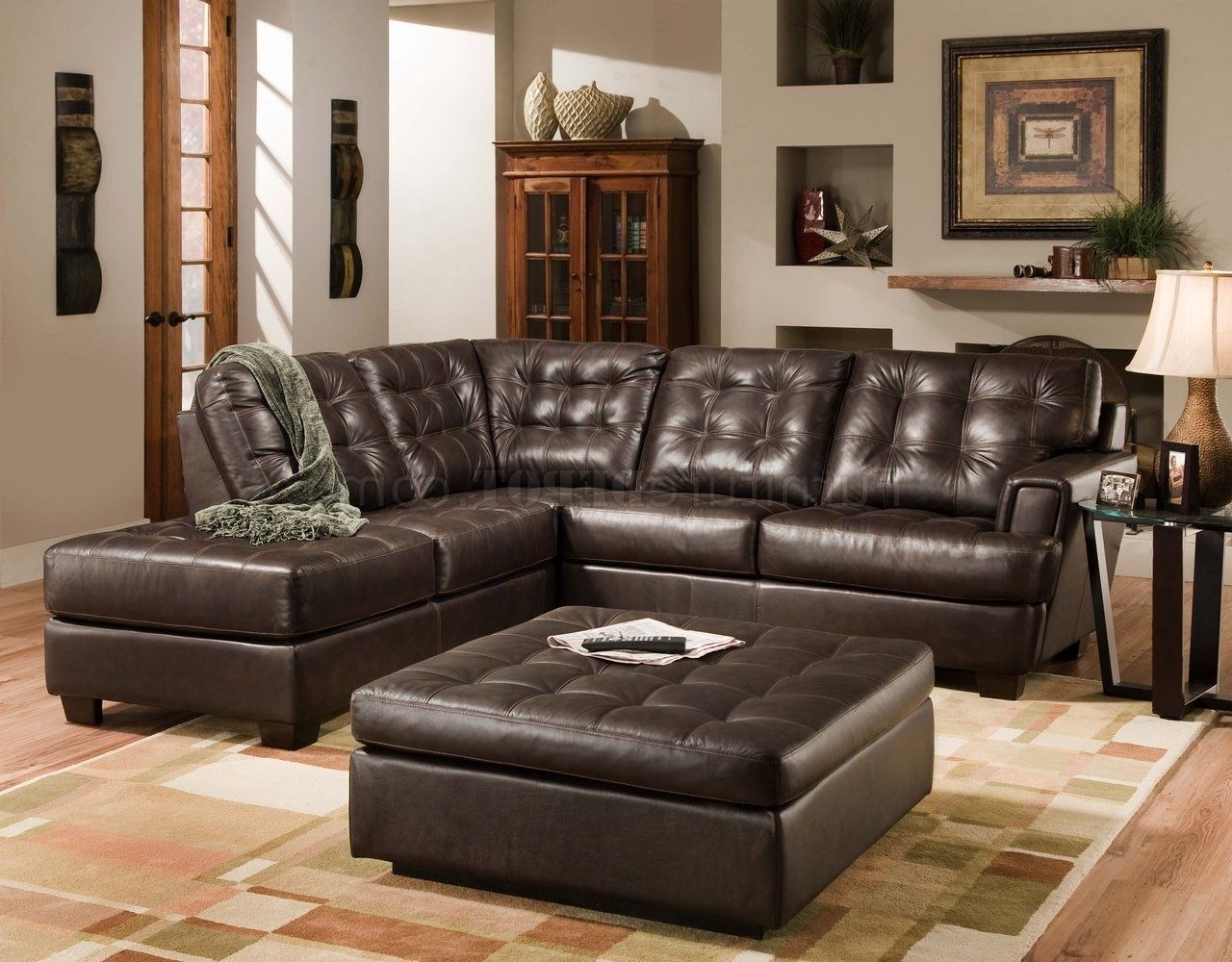 Sofa : Tufted Leather Couches Rolled Arm Leather Sofa Tufted For Best And Newest Tufted Sectional Sofas With Chaise (View 14 of 20)