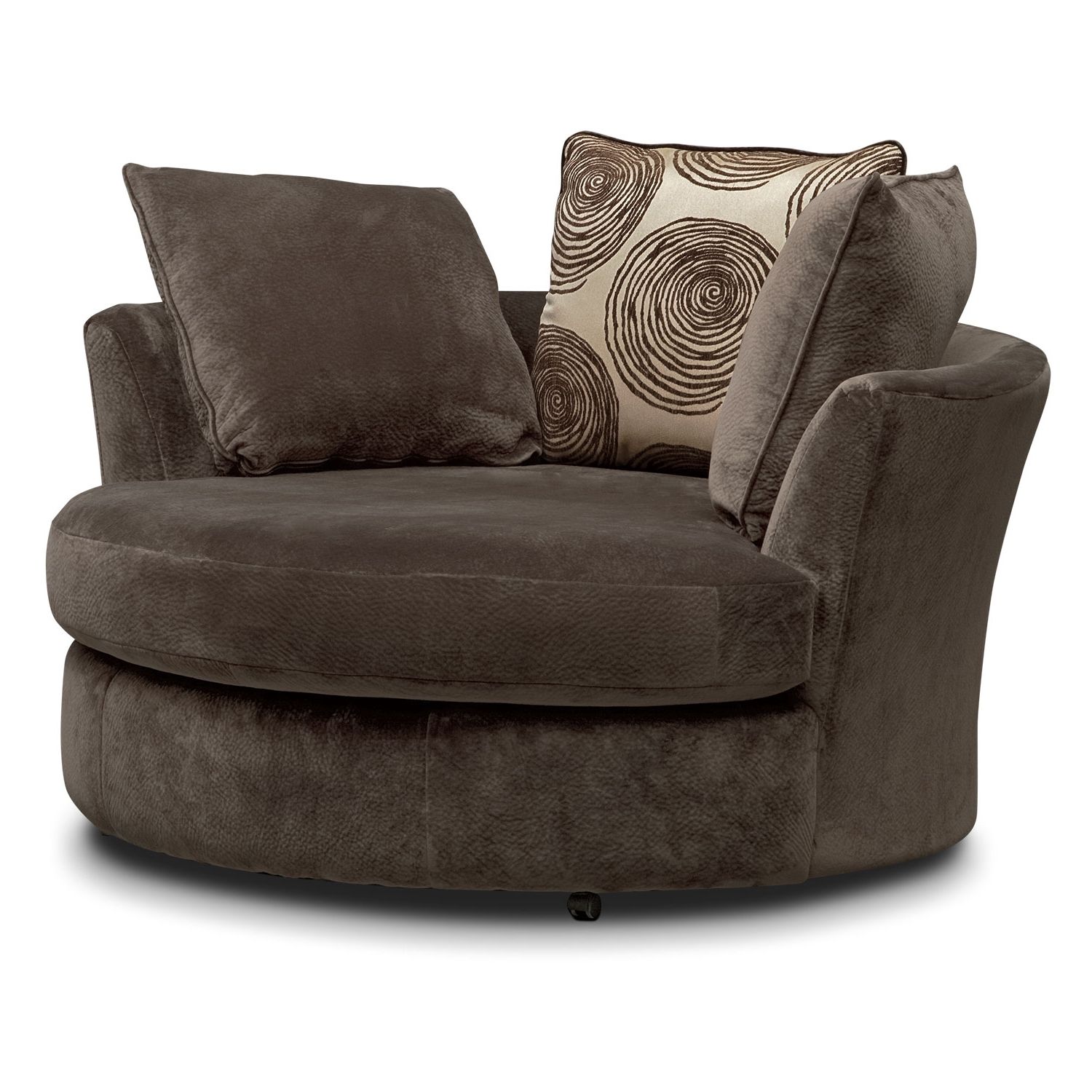 Sofas With Swivel Chair With Best And Newest Cordelle Sofa And Swivel Chair Set – Chocolate (View 1 of 20)