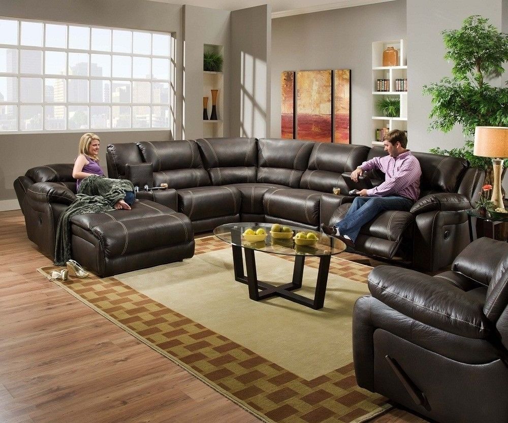 Trendy Blackjack Simmons Brown Leather Sectional Sofa Chaise Lounge Intended For Simmons Chaise Sofas (View 1 of 20)