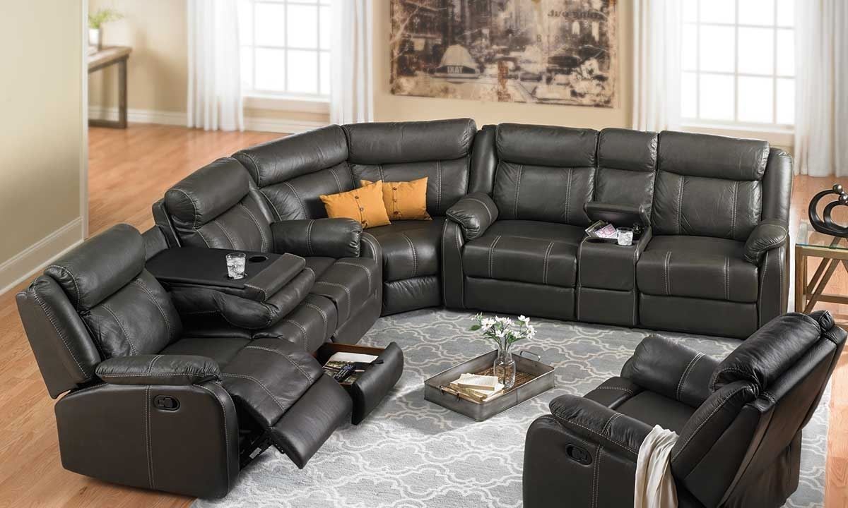 Trendy Cache Reclining Storage Sectional (View 1 of 20)