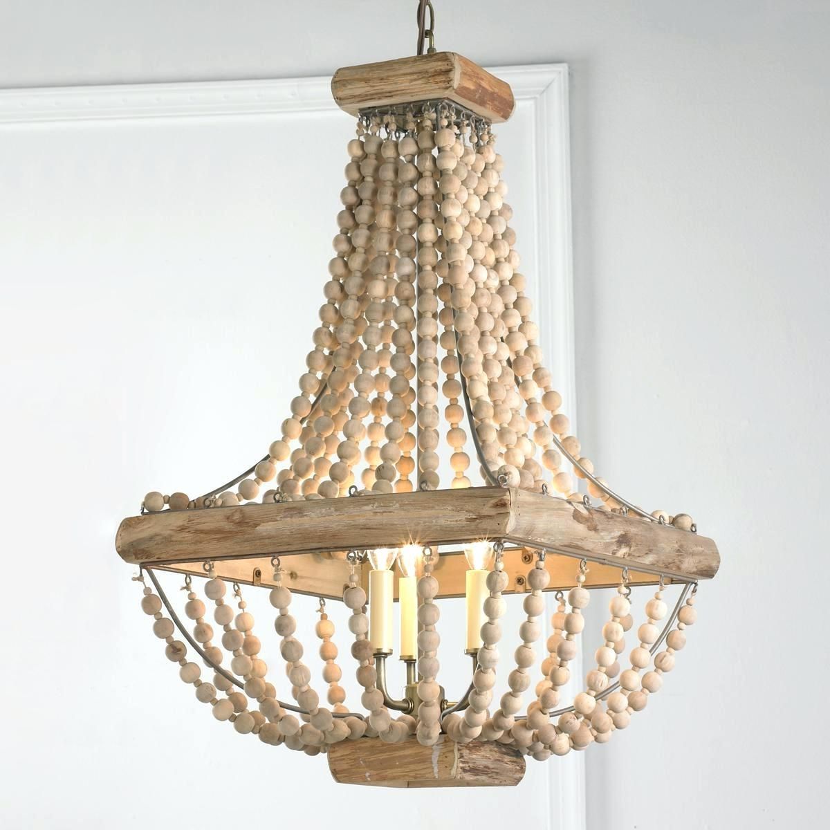 Turquoise Beaded Chandelier Light Small Wood With Regard To Current Small Turquoise Beaded Chandeliers (View 2 of 20)