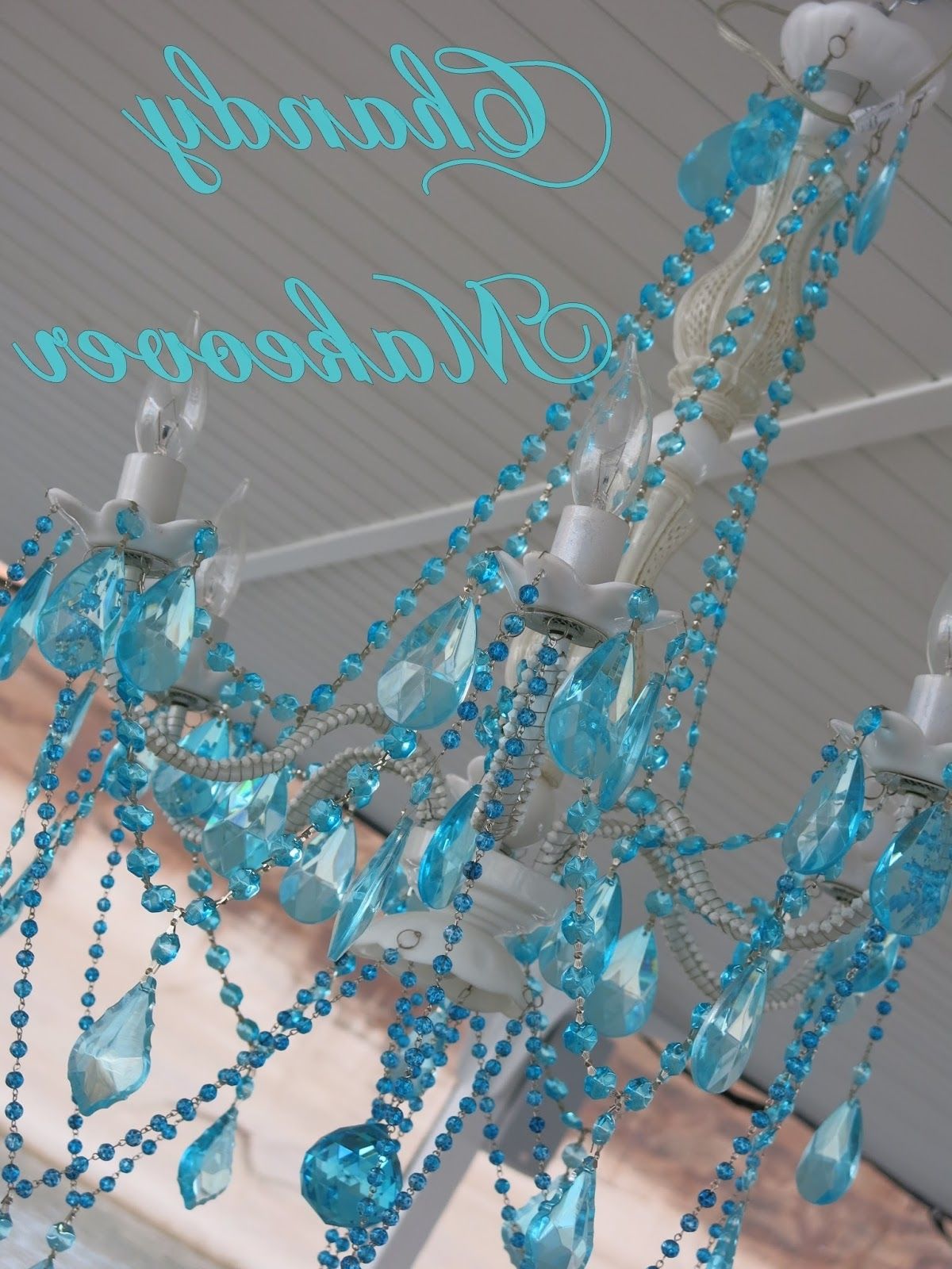 Turquoise Chandelier Crystals Throughout Most Recently Released Outdoor Chandelier Makeover – Purple Chocolat Home (View 19 of 20)