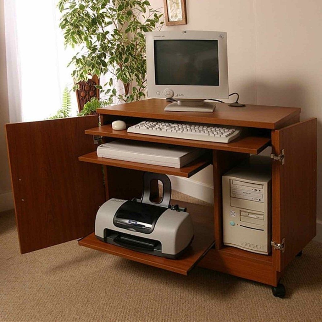 Well Known Computer Desk Compact With Printer Shelf Latest – Surripui Pertaining To Computer Desks With Printer Shelf (View 14 of 20)