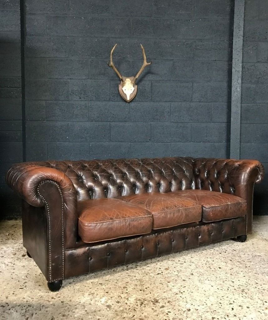 Well Known Vintage Chesterfield Sofas Pertaining To Vintage Leather Chesterfield Sofa – Home Design Ideas And Pictures (View 9 of 20)