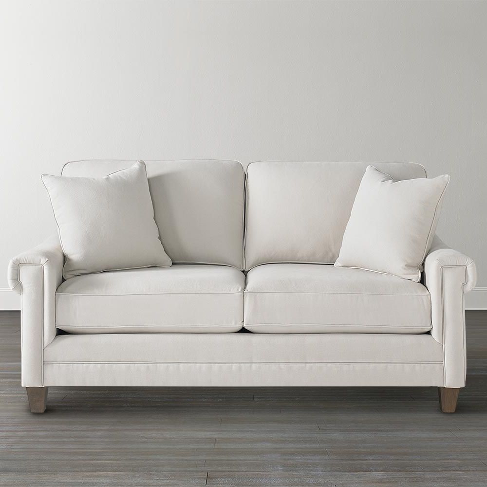 Well Liked Off White Custom Upholstered Studio Sofa Throughout Small Sofas And Chairs (View 9 of 20)