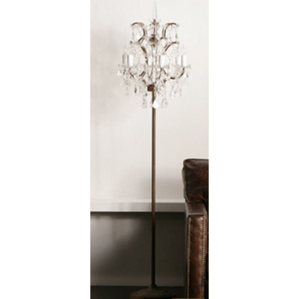 Well Liked Standing Chandelier Floor Lamps Within Chandeliers Design : Wonderful Chandelier Standing Lamp Crystal (View 6 of 20)