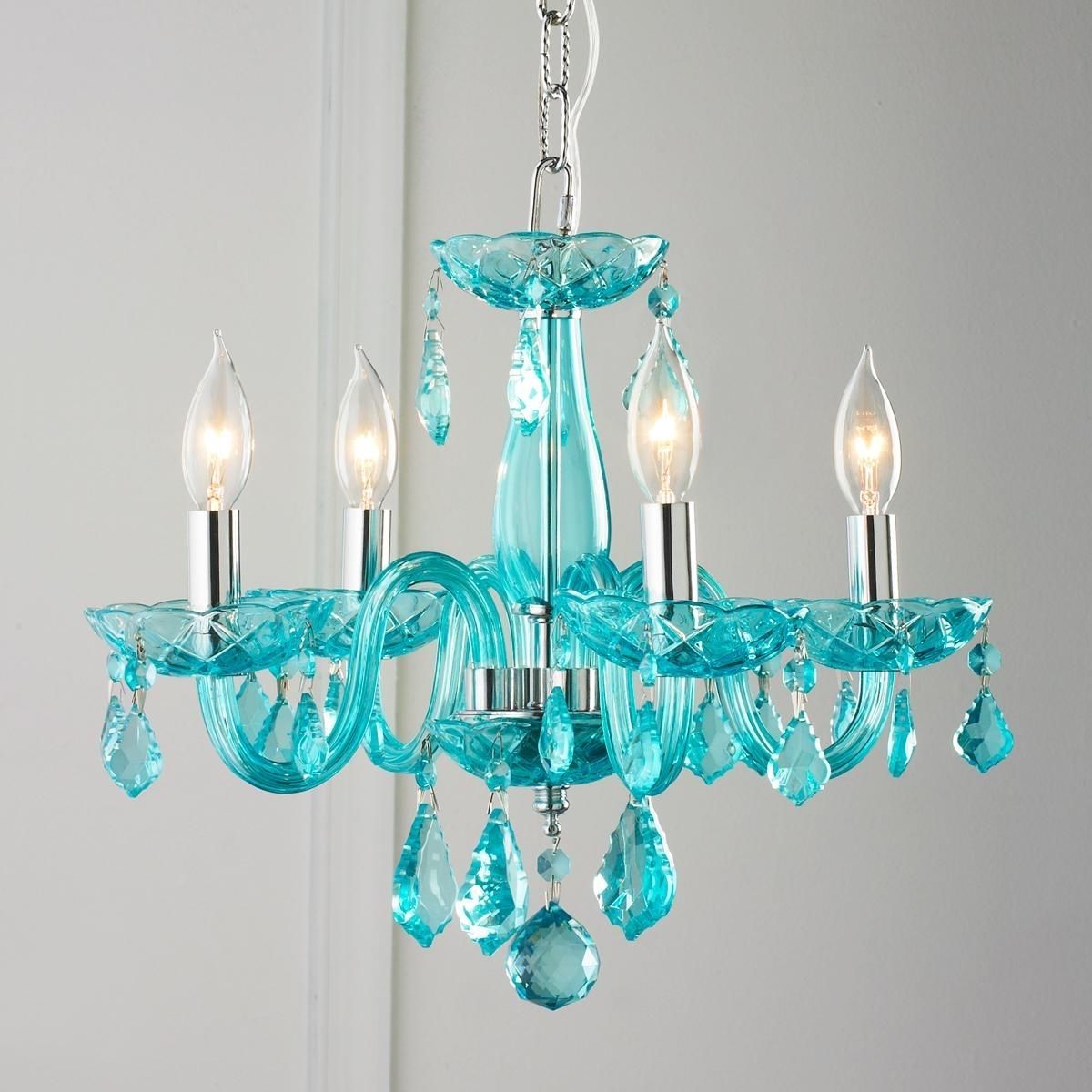 Widely Used Turquoise Color Chandeliers In Color Crystal Mini Chandelier (View 1 of 20)