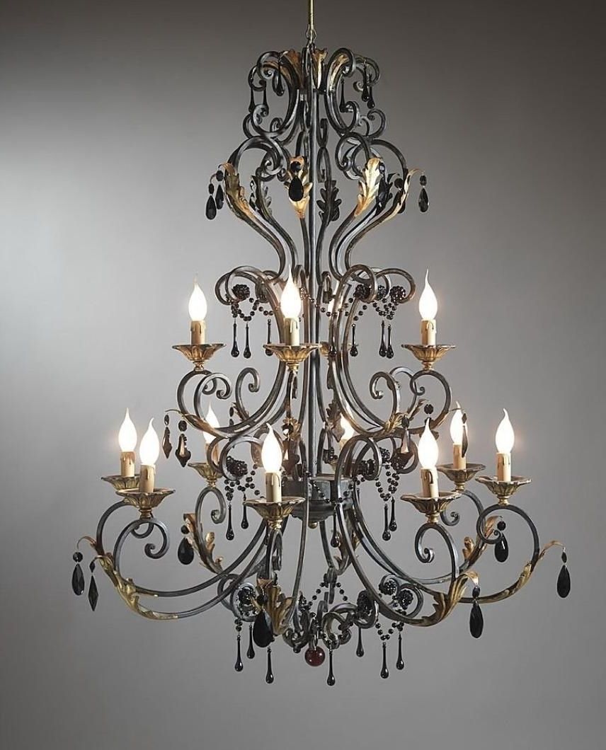 Wrought Iron Chandeliers, Iron Chandeliers And Regarding Recent Wrought Iron Chandeliers (View 1 of 20)