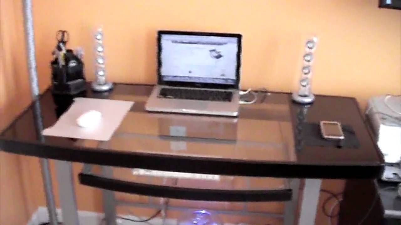 Z Line Computer Desks For Trendy Review: Z Line Galaxy Glass Computer Desk – Youtube (View 1 of 20)