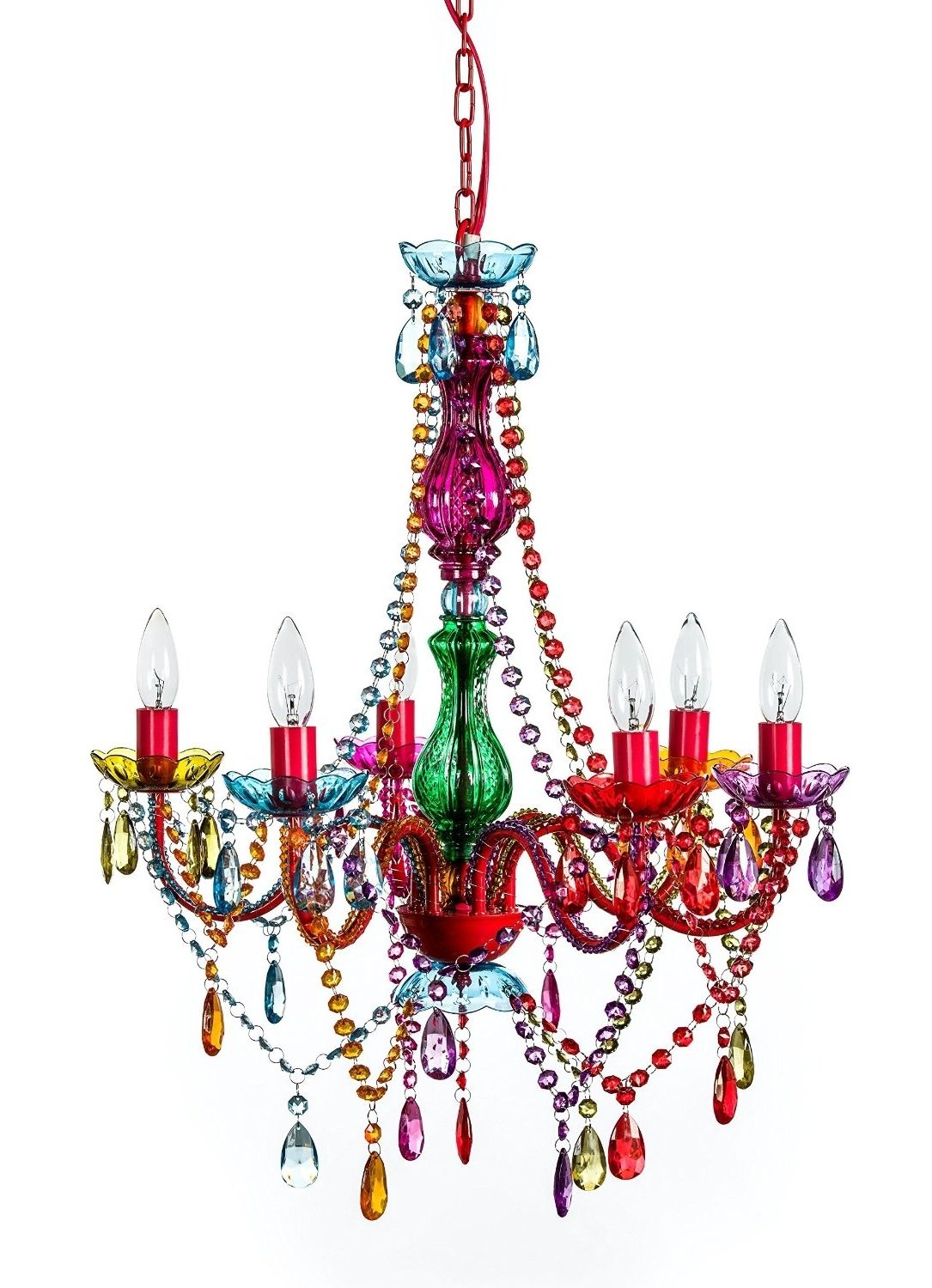 2018 Colourful Chandeliers With Regard To Bohemian Gypsy Colorful 6 Arm Large Multi Color Chandelier Lighting (View 7 of 20)