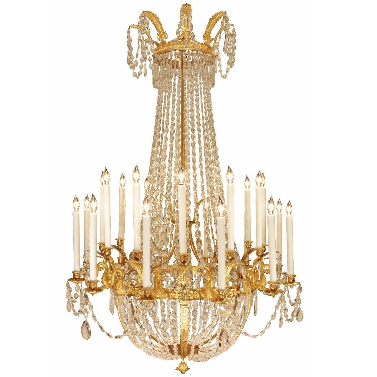 2018 French 19th Century Neoclassical Style Ormolu And Crystal Chandelier Within French Style Chandelier (View 5 of 20)