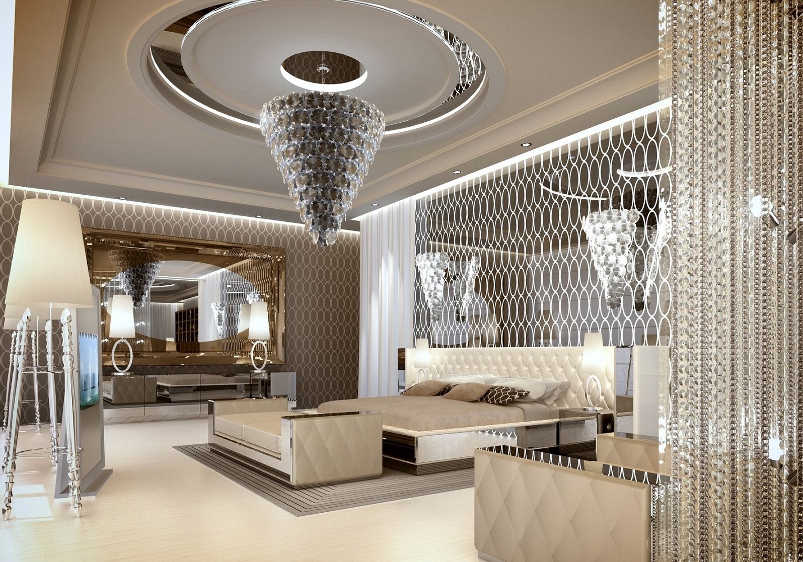 2019 Luxury Bedrooms With Magnificent Chandeliers In Bedroom Chandeliers (View 2 of 20)