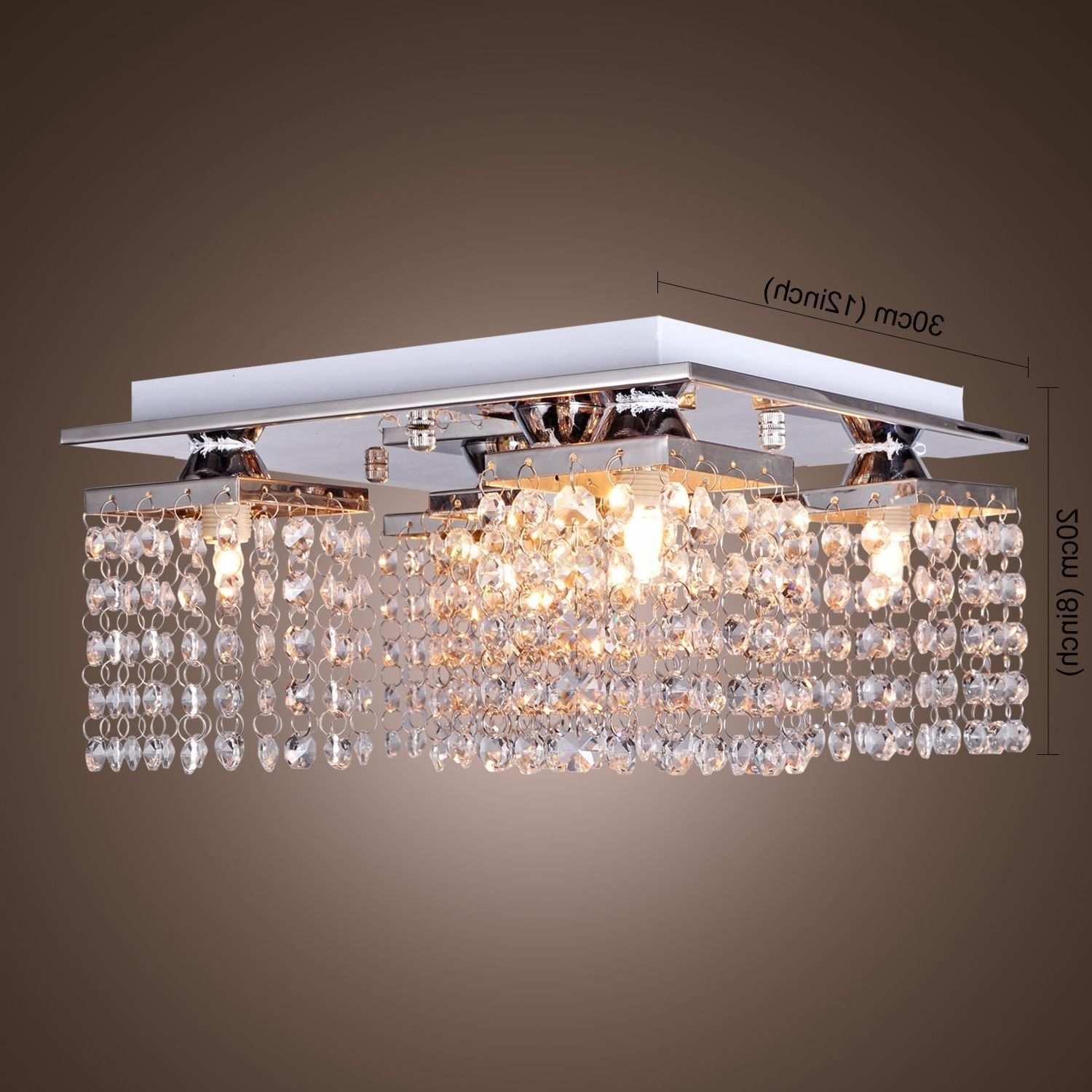 4 Light Chrome Crystal Chandeliers With Most Up To Date Lighting Ideas: 4 Light Chrome Flush Mount Chandelier For Interior (View 20 of 20)