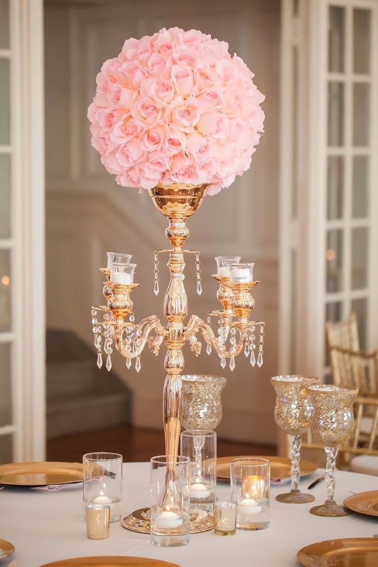 Featured Photo of 2024 Popular Faux Crystal Chandelier Centerpieces