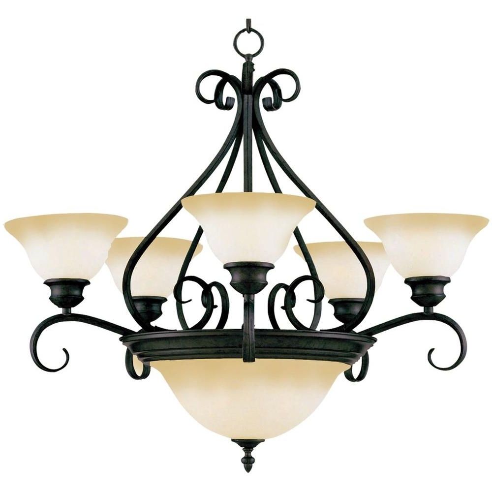 7 Light Chandeliers Intended For Most Recent Maxim Lighting Pacific 7 Light Kentucky Bronze Chandelier With (View 5 of 20)