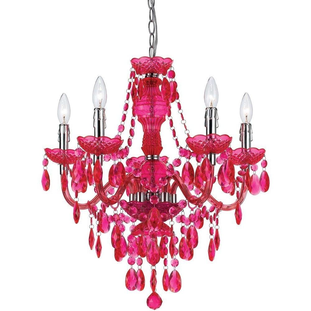 Af Lighting Fulton 5 Light Pink Chandelier 8524 5h – The Home Depot Regarding Well Known Pink Plastic Chandeliers (View 14 of 20)