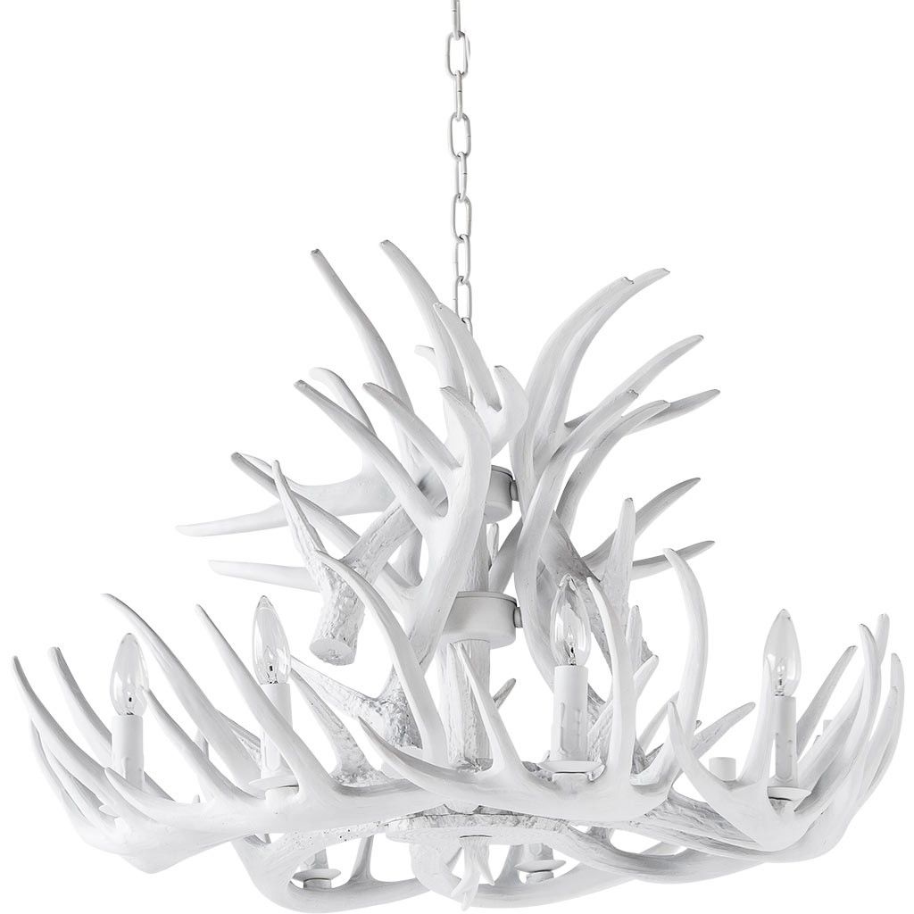 Antler Chandelier Lamp In White At Modernist Lighting With Regard To 2018 Antler Chandelier (View 13 of 20)