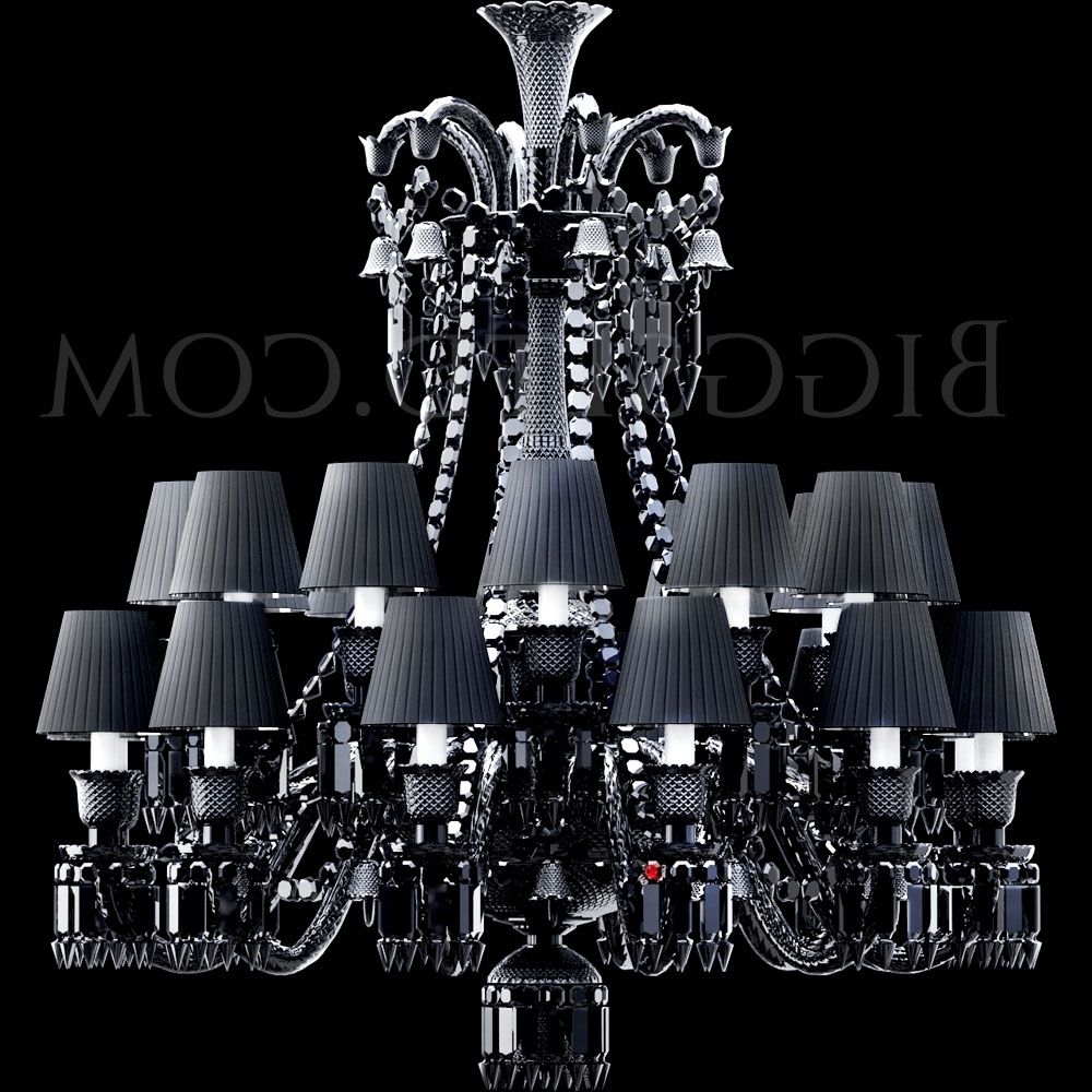 Baccarat Crystal Zenith Black Noird Short Chandelier 2606899 Pertaining To Fashionable Short Chandelier (View 12 of 20)