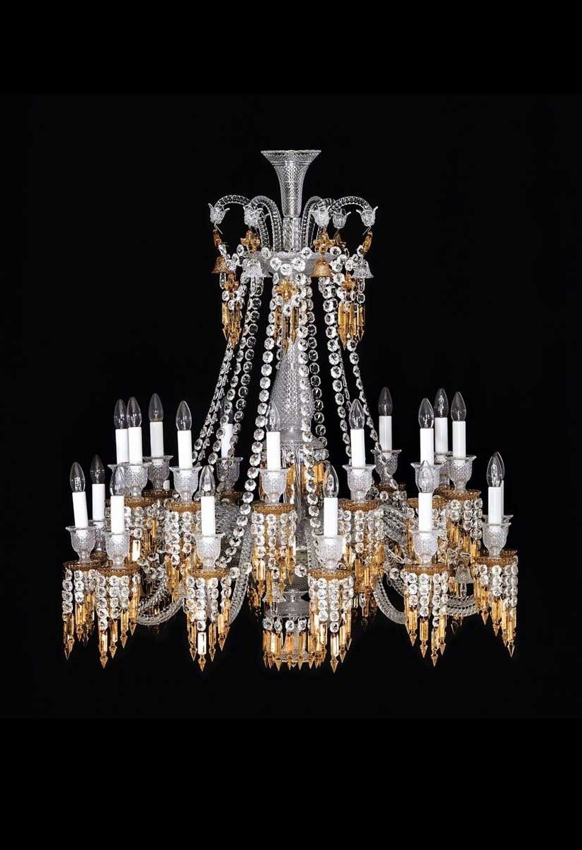 Baccarat Crystal, Zenith Charleston 24 Light Crystal Chandelier, Short Throughout Trendy Short Chandelier (View 4 of 20)