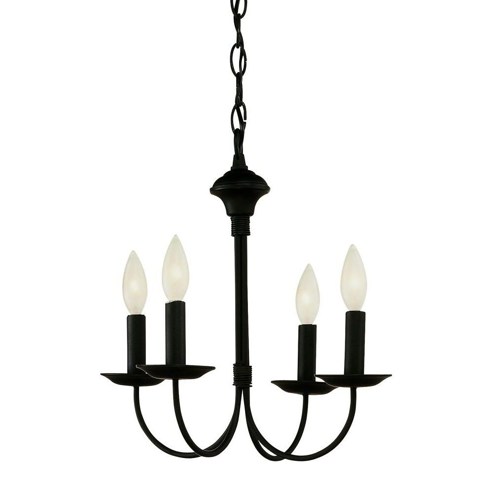 Bel Air Lighting Cabernet Collection 4 Light Black Chandelier 9014 Pertaining To Favorite Candle Look Chandeliers (View 9 of 20)