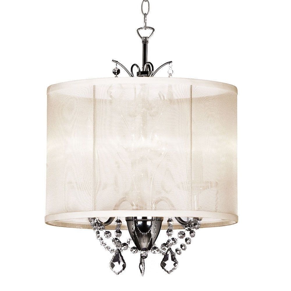 Best And Newest Cream Crystal Chandelier For 14 Inch Cream 3 Light Mini Crystal Chandelier White Silk (View 1 of 20)