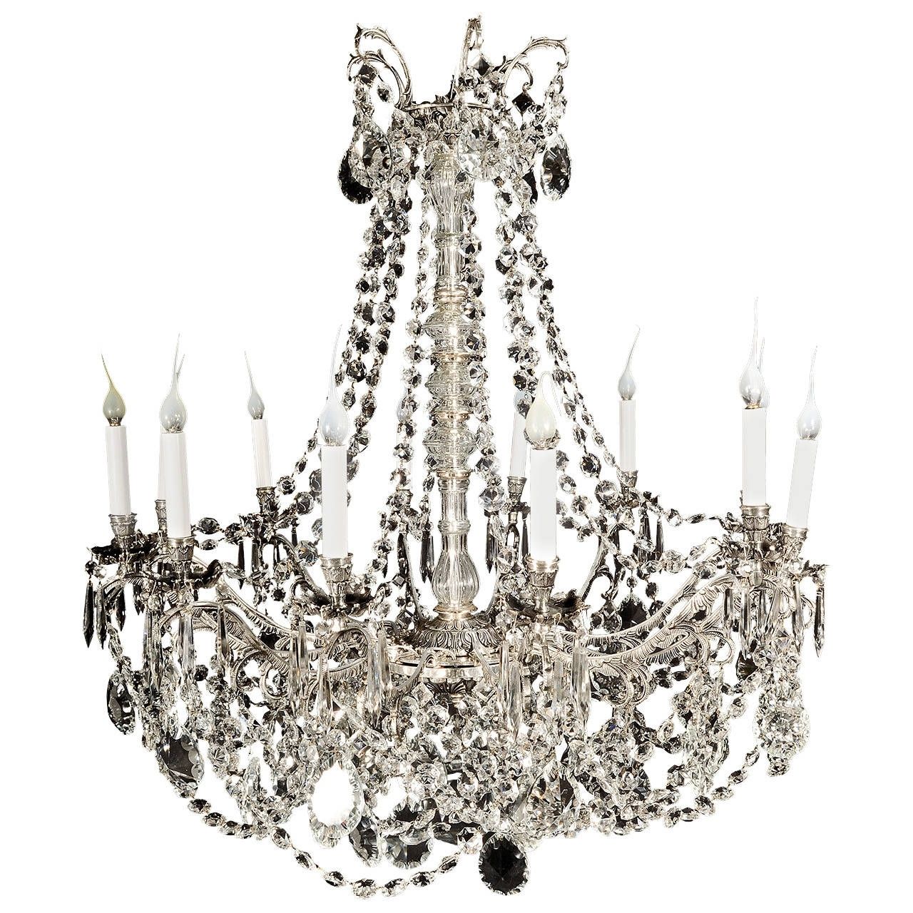 Best And Newest Large Antique French Louis Xvi Style Silvered Bronze And Cut Crystal With French Chandeliers (View 4 of 20)