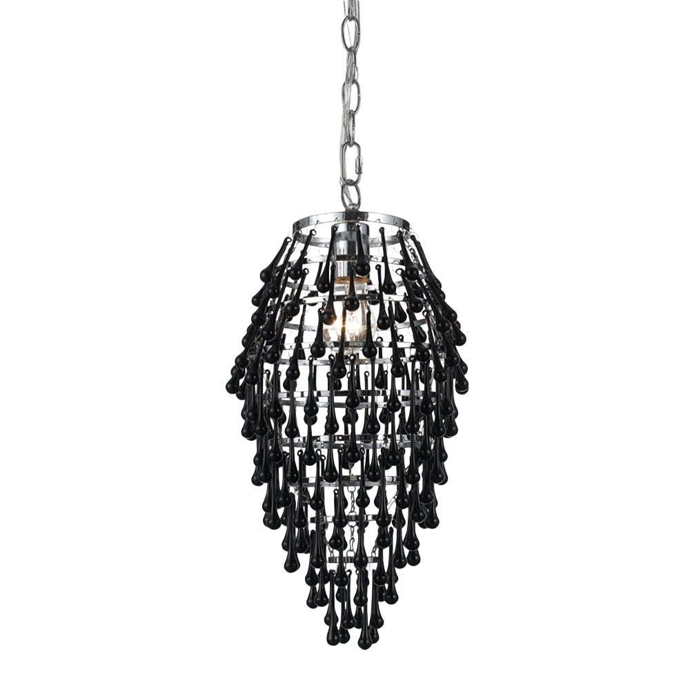 Black Glass Chandelier For Newest Mini – Chandeliers – Lighting – The Home Depot (View 14 of 20)