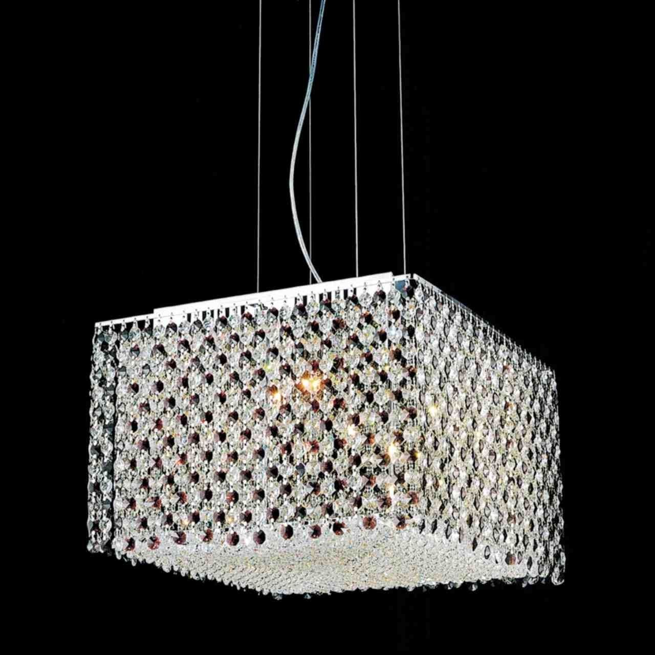 Brizzo Lighting Stores. 16" Rainbow Modern Square Crystal Chandelier In 2019 Purple Crystal Chandelier Lighting (Photo 1 of 20)