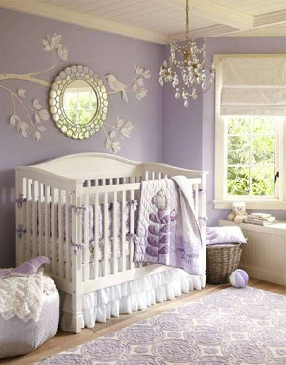 Chandeliers For Girl Nursery Inside Widely Used Comely Design Ideas Using Round Silver Wall Mirrors And Rectangular (View 1 of 20)