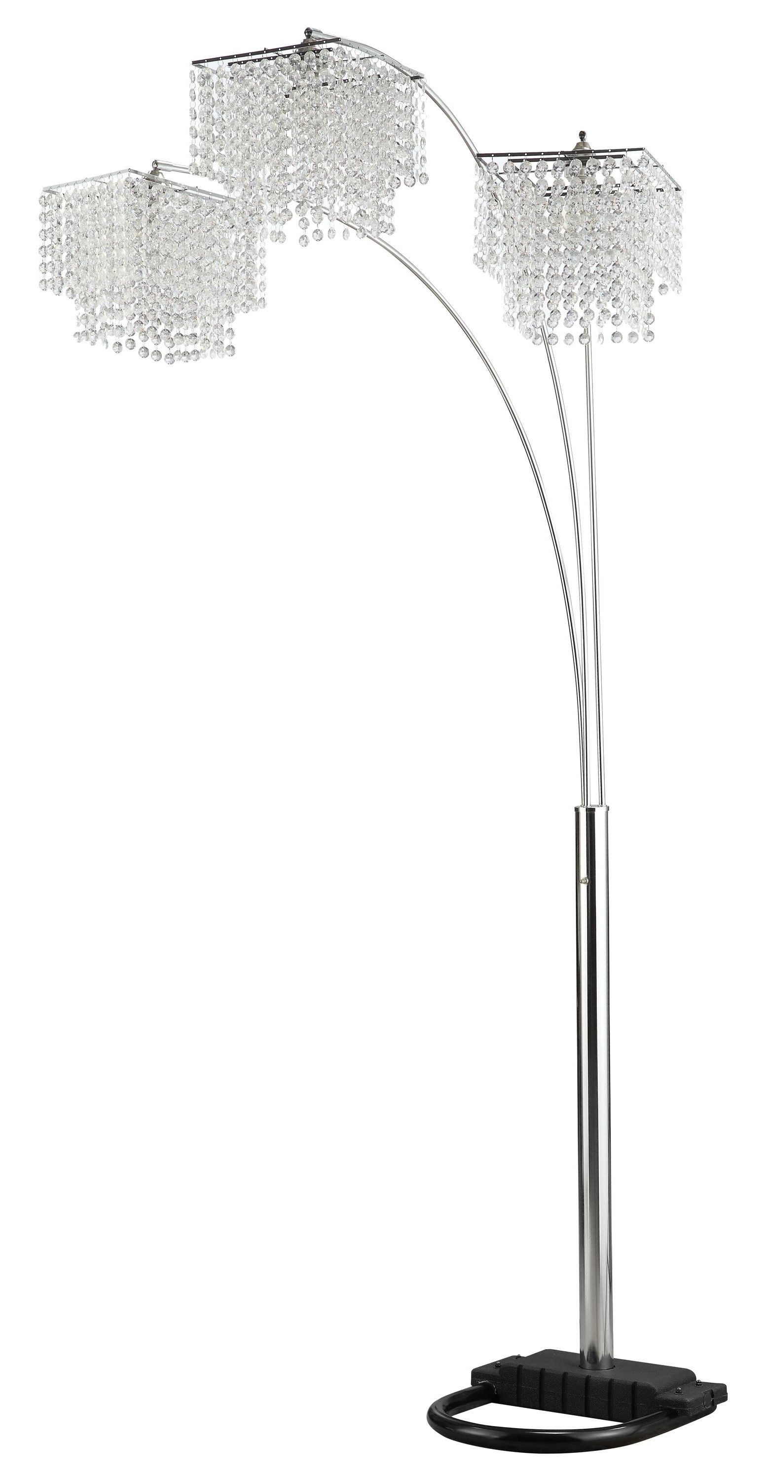 Coaster Floor Lamps 901484 Arc Floor Lamp With Poly Crystal Shades In Well Known Chandelier Standing Lamps (View 9 of 20)