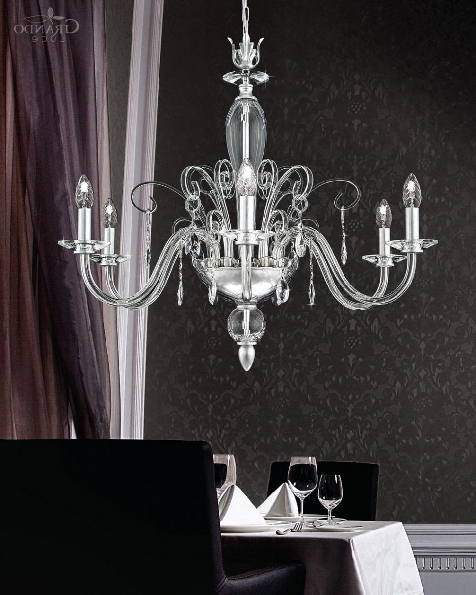 Fashionable Silver Chandeliers Throughout Chandeliers : Tier Crystal Silver Chandelier With Orb And The Best (View 8 of 20)