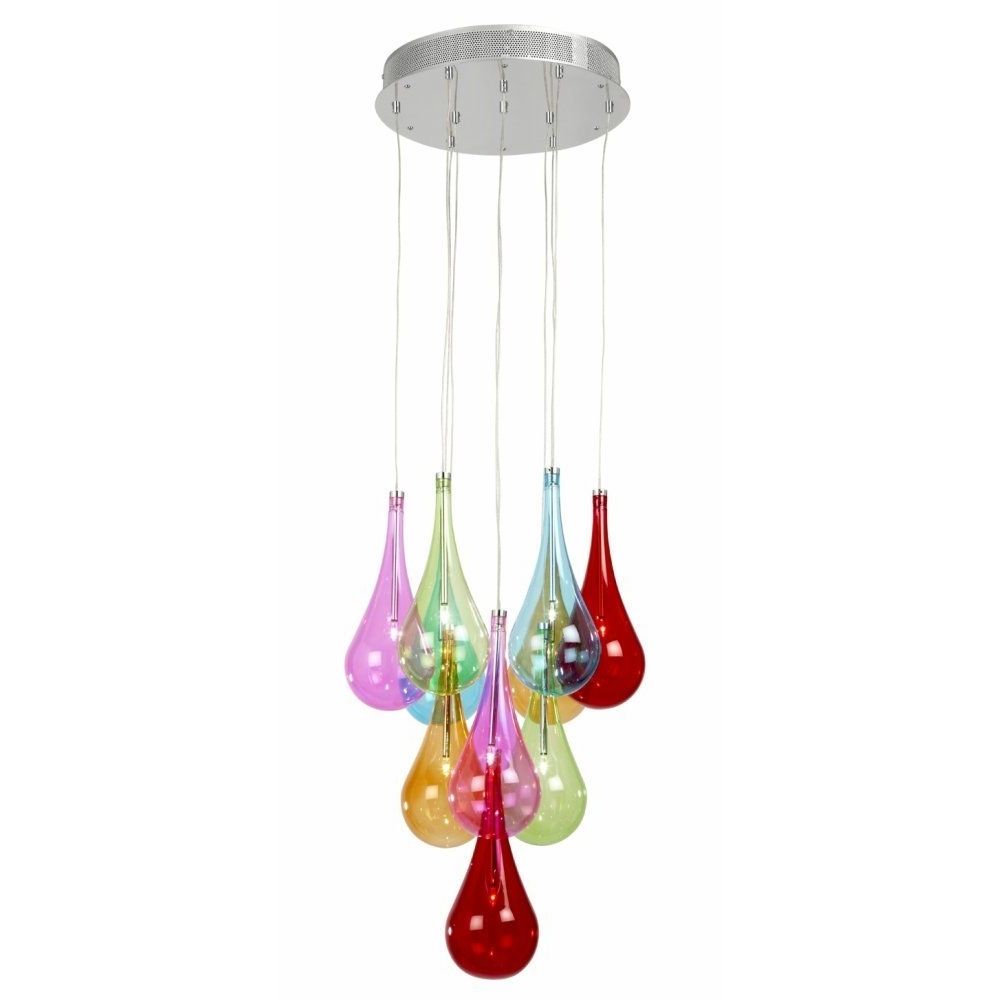 Favorite Endon Lighting Chandeliers Pertaining To Endon Lighting Niro 10multi 10 Light Ceiling Multi Coloured Glass (View 20 of 20)