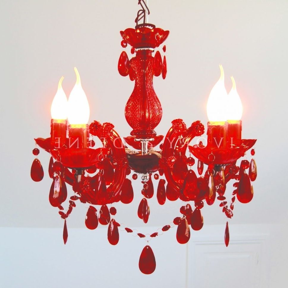 Favorite Red Chandeliers Regarding Chandeliers : Vintage Red Chandelier Xl Chains Retro Drops Glass (View 11 of 20)