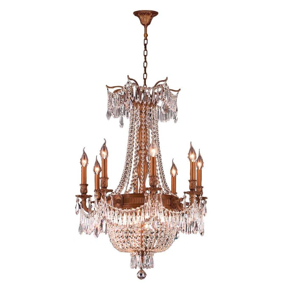 French Gold Chandelier Within Preferred Worldwide Lighting Winchester Collection 12 Light French Gold And (View 1 of 20)