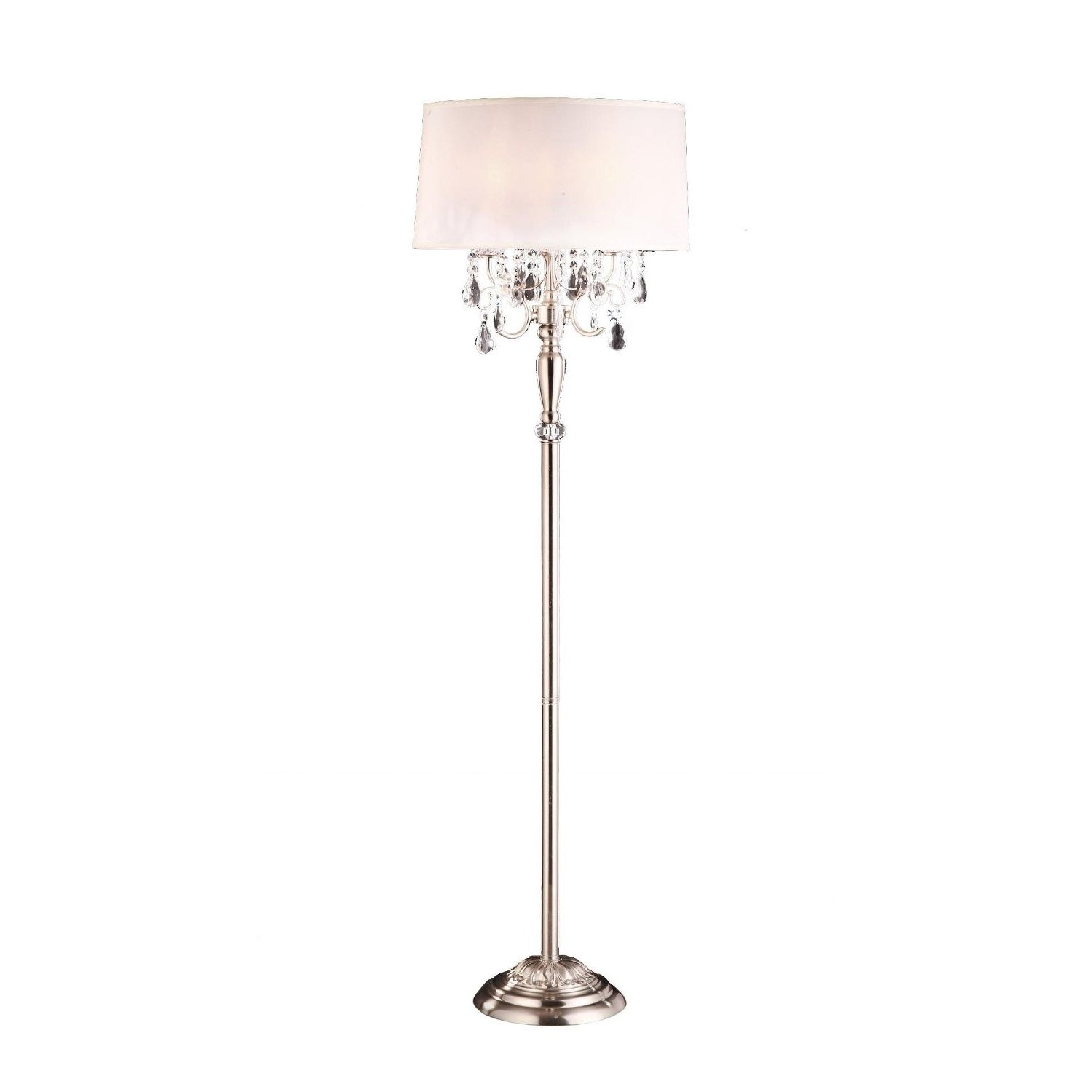 Home Design : Excellent Floor Lamp Crystal Chandelier Chrome Beaded Within Trendy Chandelier Standing Lamps (View 13 of 20)