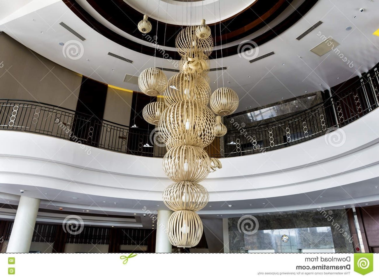 Hotel Chandelier For Trendy Modern Big Chandelier In A Luxury Hotel Lobby Stock Image – Image Of (View 15 of 20)