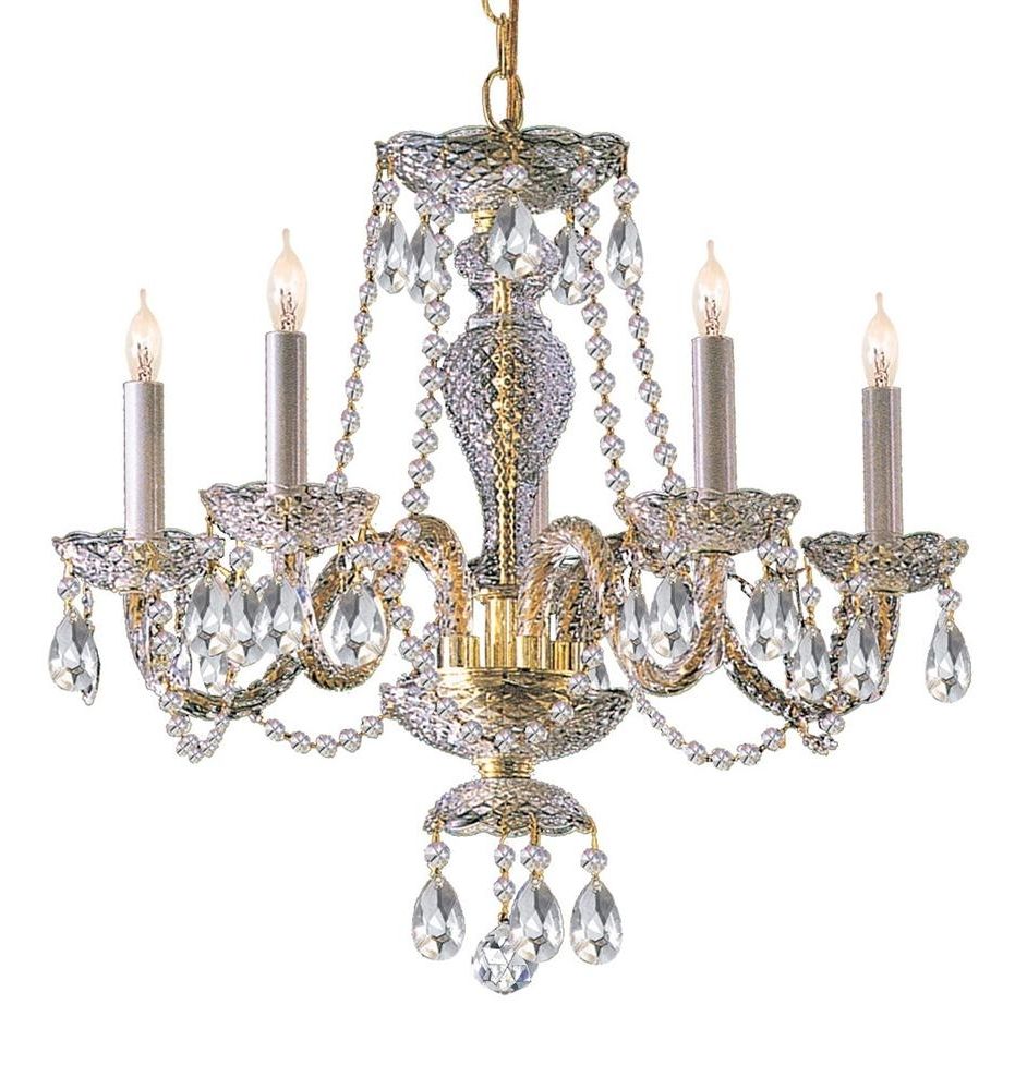 House Furniture Ideas Regarding Current Crystal And Brass Chandelier (View 5 of 20)