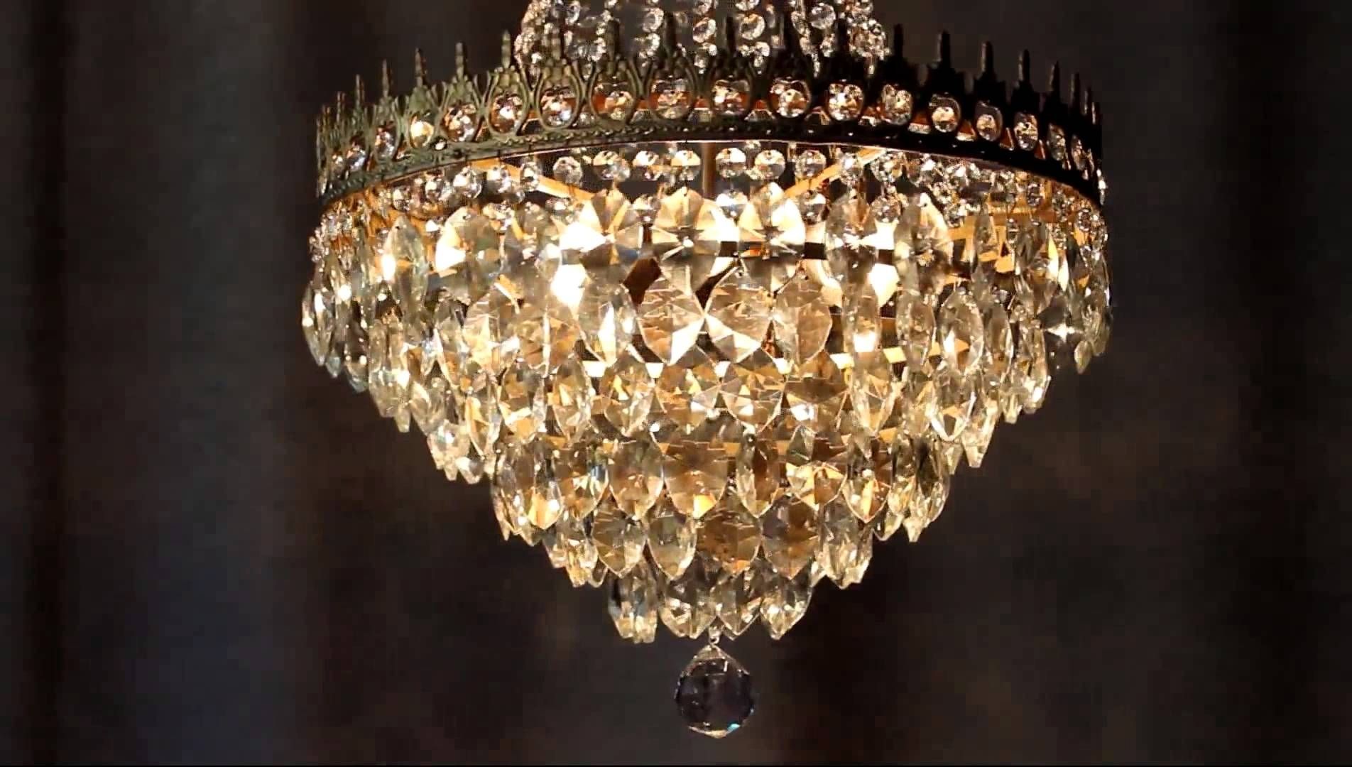 Huge Antique Luster Crystal Candelabra Chandelier Lighting Brass Old For Most Up To Date Huge Crystal Chandelier (View 3 of 20)