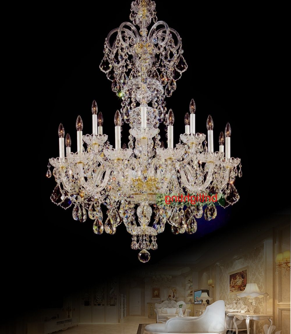 Large Crystal Chandelier Entrance Hall Lighting Luxury Crystal Light Regarding Most Up To Date Modern Light Chandelier (View 19 of 20)