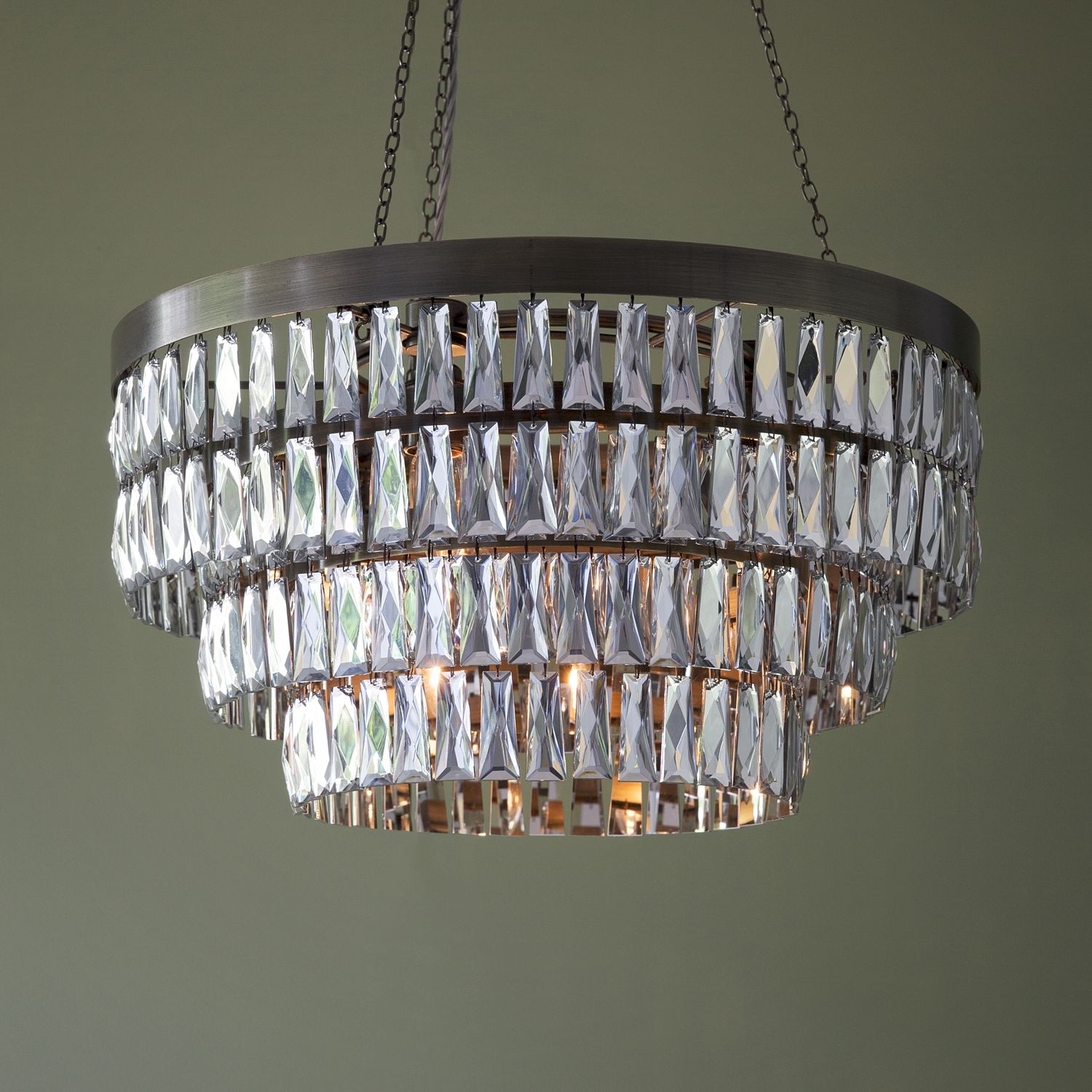 Mirrored Chandelier For Most Popular Mirrored Crystal Shallow Chandelier – Tigermoth Lighting (Photo 1 of 20)