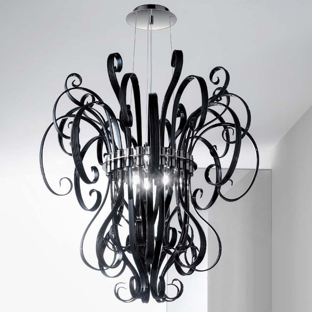 Modern Black Chandelier With Widely Used Black Glass Modern Contemporary Murano Chandelier Dmcio0s6 – Murano (View 7 of 20)