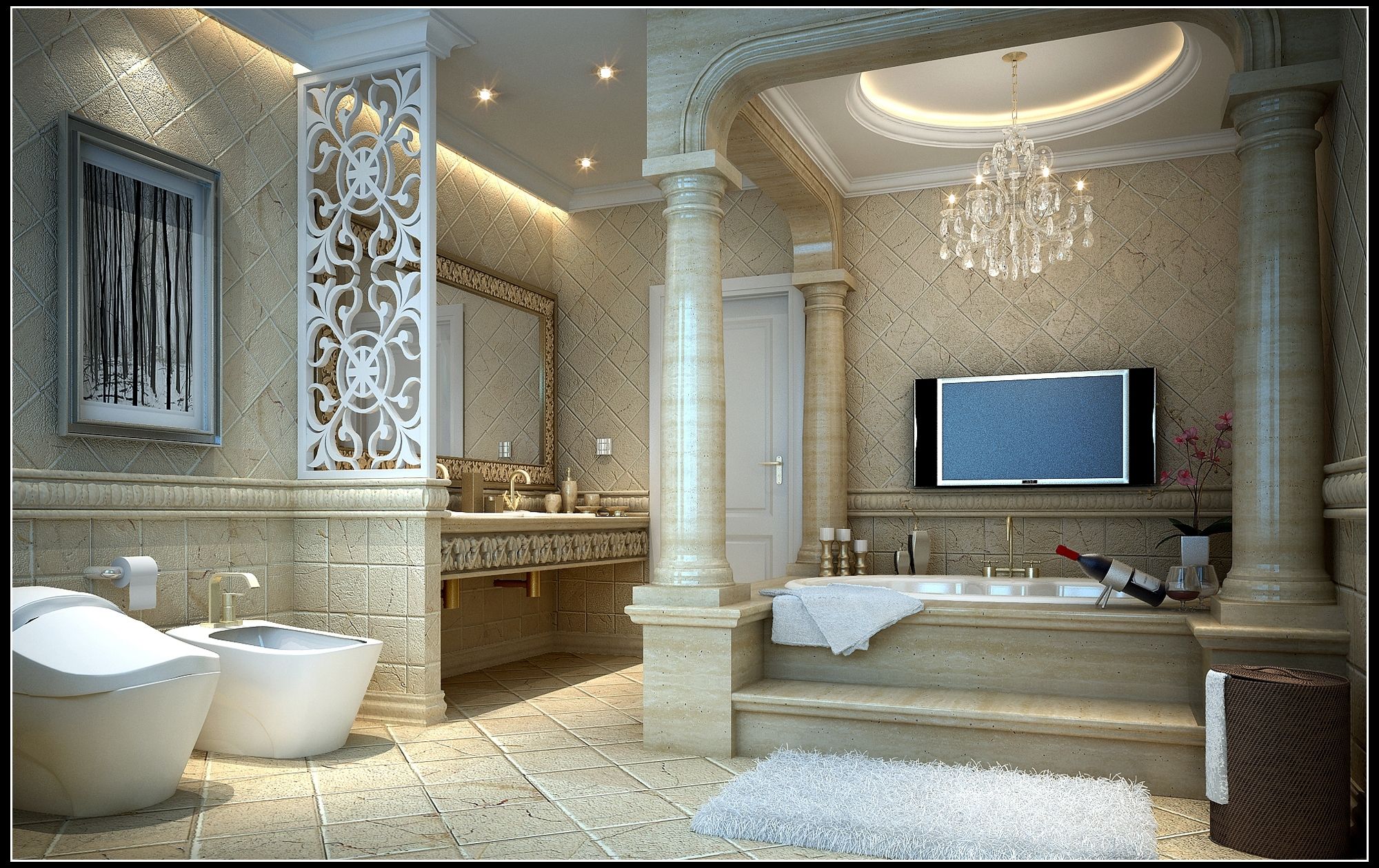 Most Up To Date Chandelier Bathroom Ceiling Lights With Regard To Bathroom: Ceiling Light And Crystal Chandelier For Bathroom Lighting (View 11 of 20)