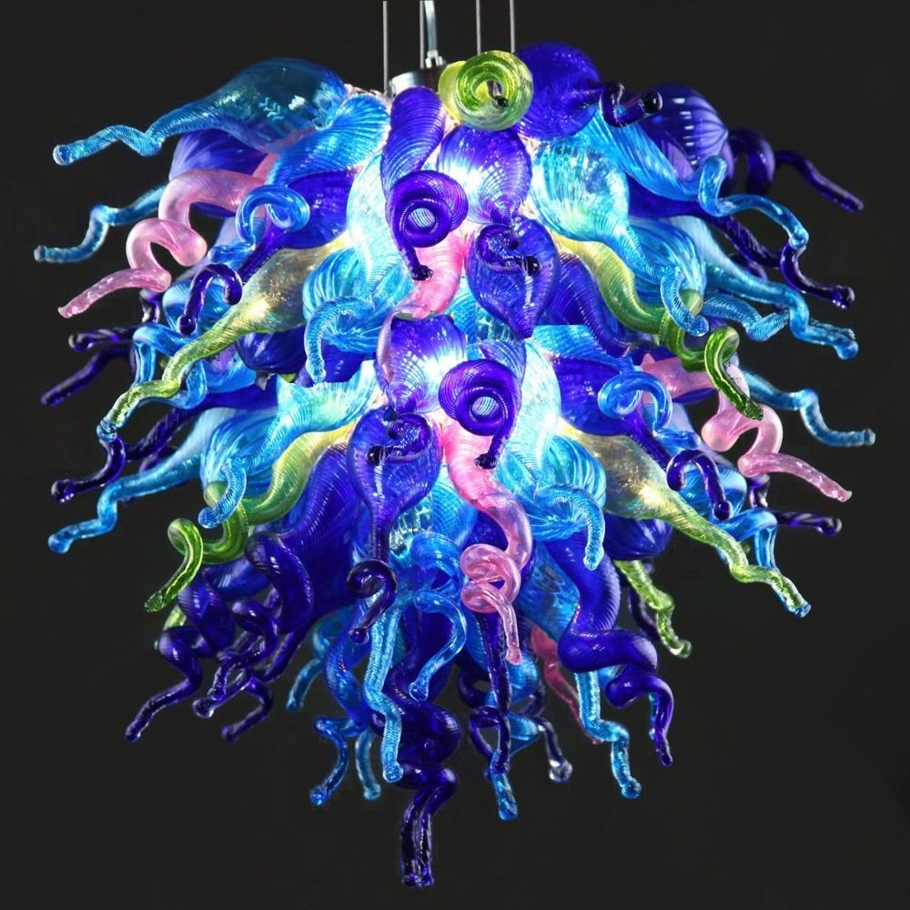 Newest Colourful Chandeliers Throughout Chihuly Style Pretty Coloured Pop Design Hanging Led Blown Glass (View 17 of 20)
