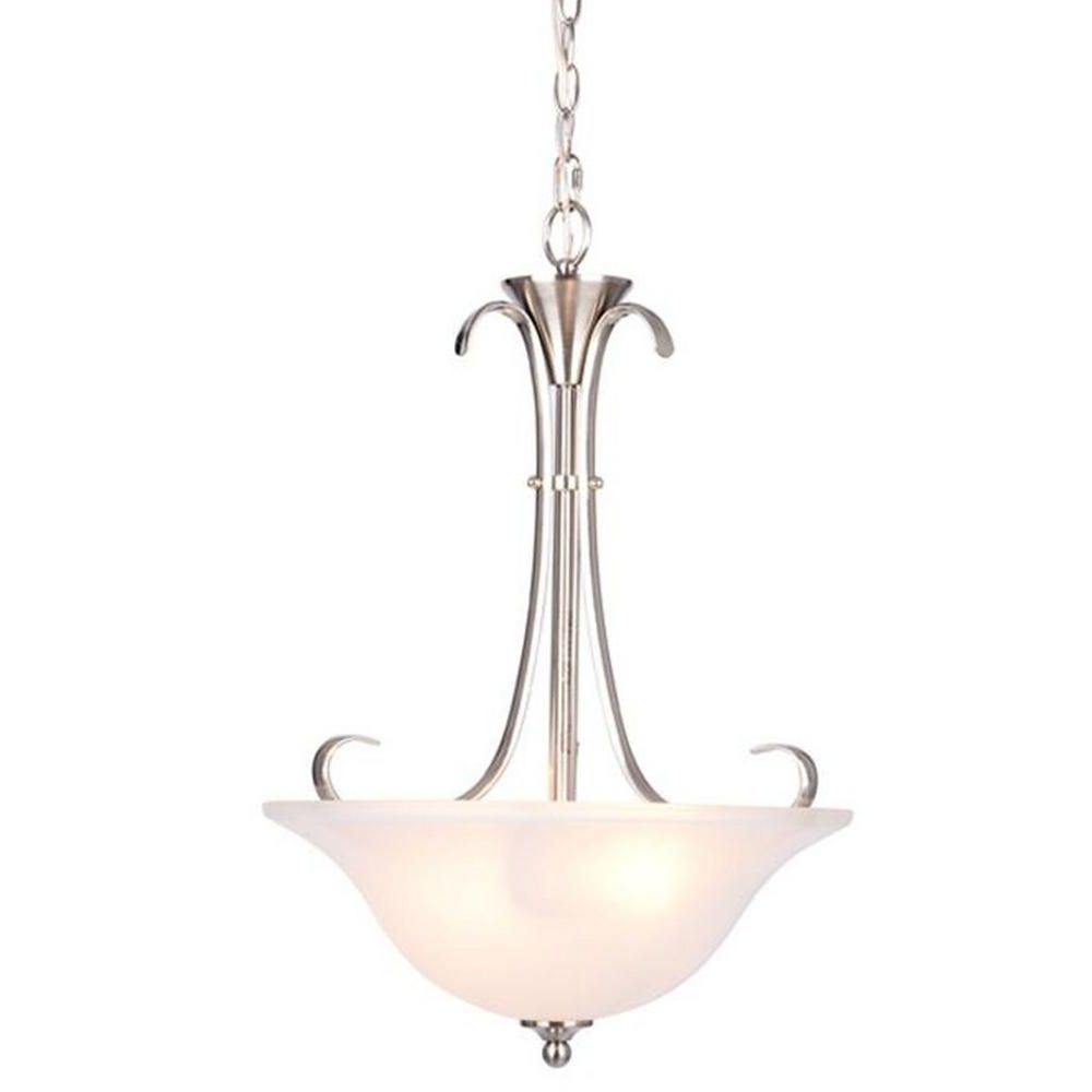 Newest Inverted Pendant Chandeliers Pertaining To Hampton Bay Santa Rita 2 Light Brushed Nickel Inverted Pendant With (View 10 of 20)