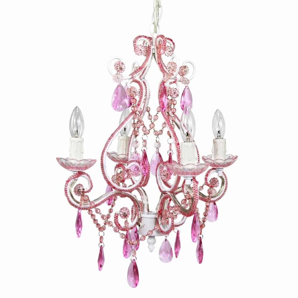 Nursery Chandelier Pink 4 Bulb – Marie Riccimarie Ricci Inside Most Up To Date Mini Chandeliers For Nursery (View 13 of 20)