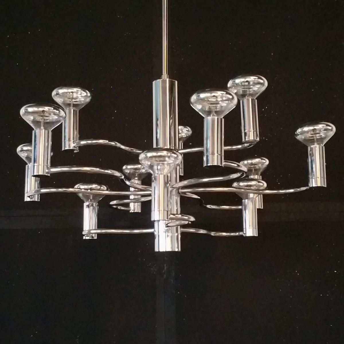 Popular Massive Chandelier Intended For Vintage 12 Light Chrome Chandelier From Massive, 1970s For Sale At (View 17 of 20)