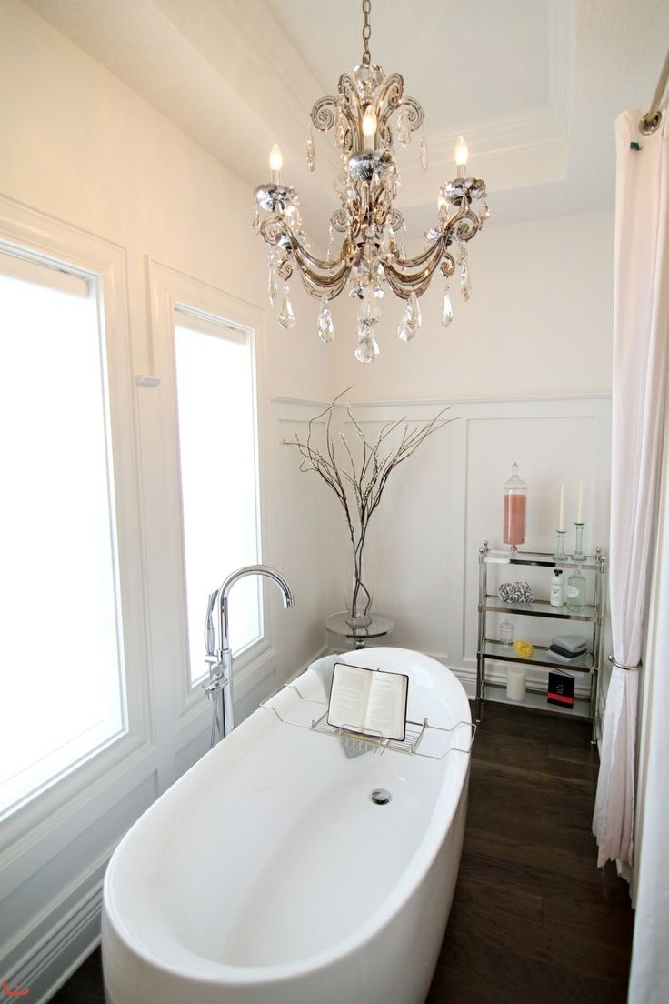 Recent Bathroom Chandelier Lighting Within Fabulous Small Bathroom Chandelier Crystal Bathroom Small Crystal (Photo 1 of 20)