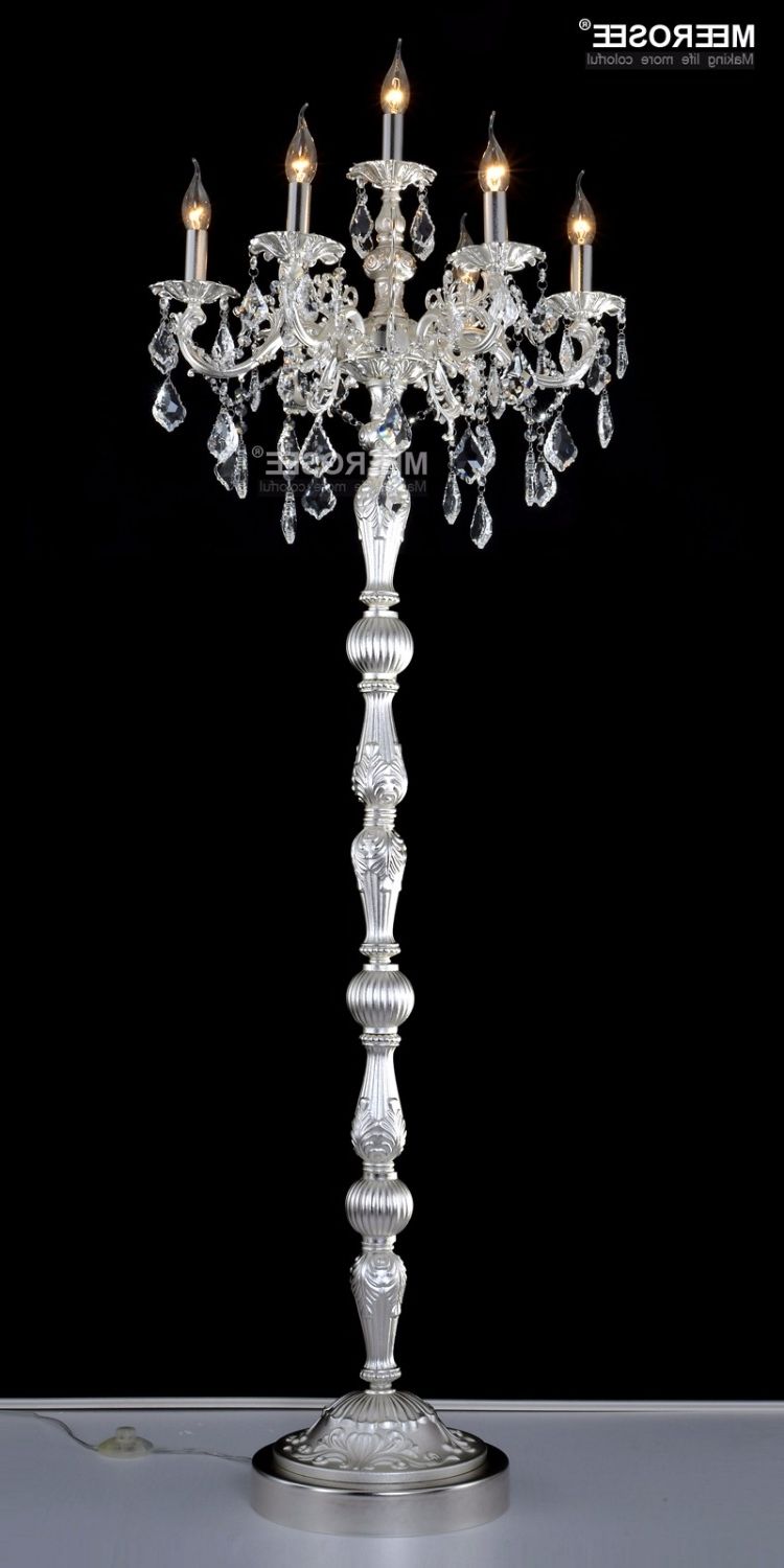 Well Known Classic 7 Lights Crystal Floor Lamp, Floor Stand Light Fixture With Free Standing Chandelier Lamps (View 11 of 20)