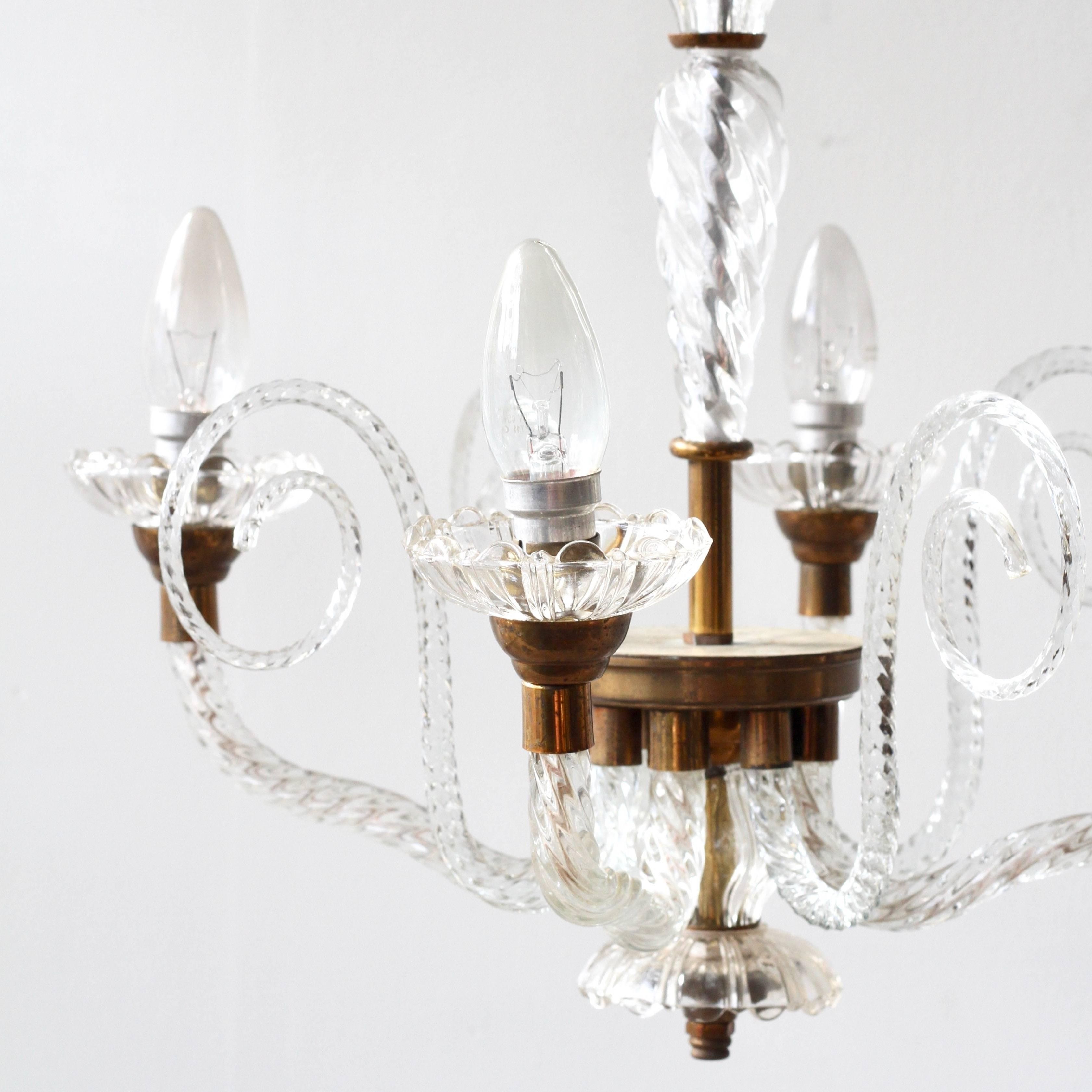 Well Known French Glass Chandelier Within 1930s French Brass And Glass Chandelier For Sale At 1stdibs (View 13 of 20)